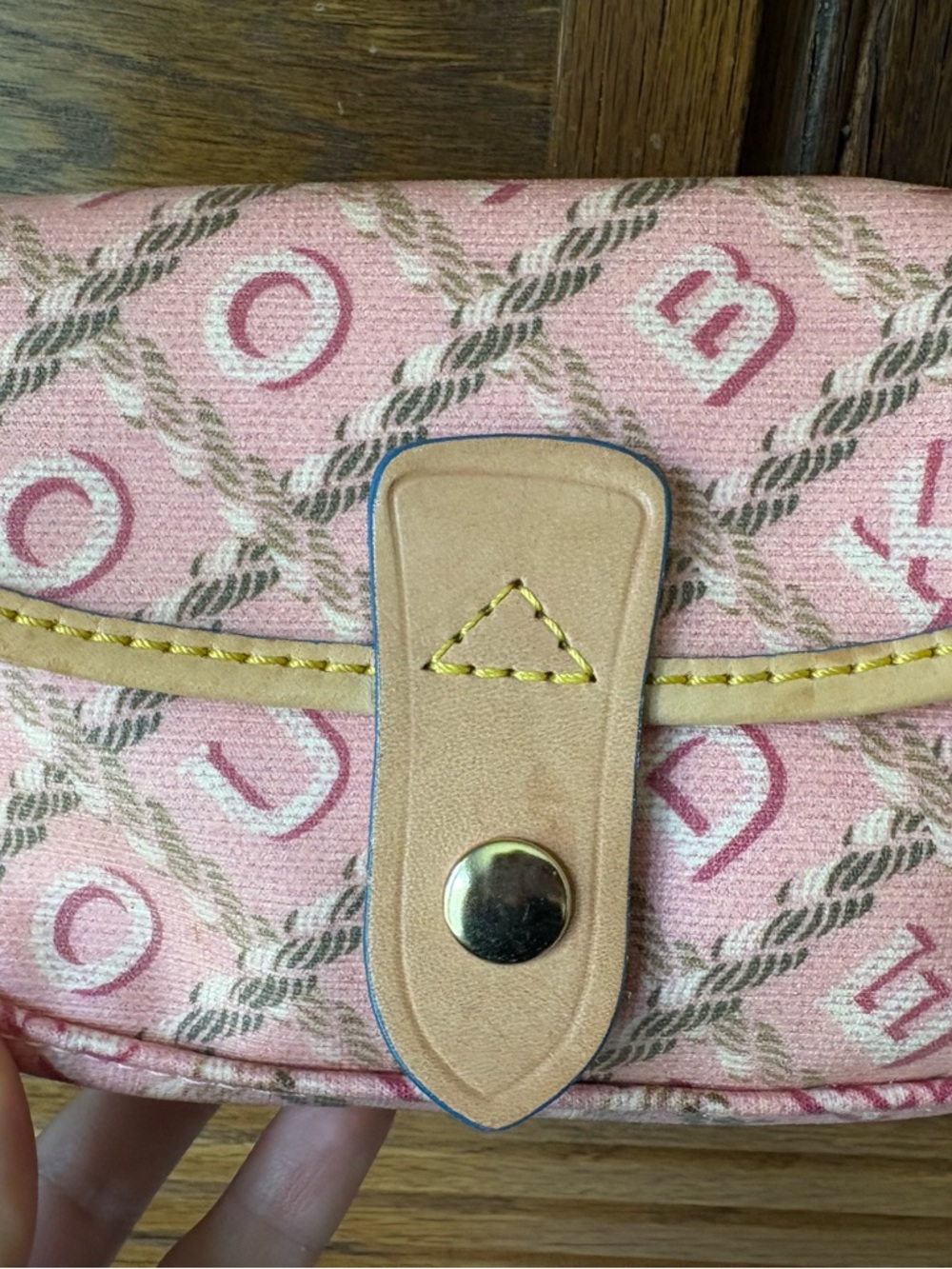 Dooney & Bourke Wristlet / Key Pouch Charm– Pink DB Logo – Y2K - Picture 3 of 10